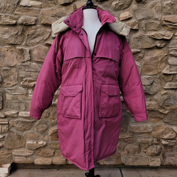 Vintage Columbia Pink Long Coat Woman's Size Large - Picture 7 of 11